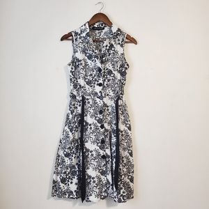 Women's Black and White Floral Dress Size Small